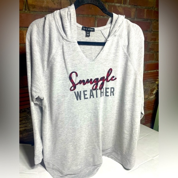 Lane Bryant Plus Size Gray Hoodie Sweatshirt “Snuggle weather “ size 18/20 - Picture 1 of 10